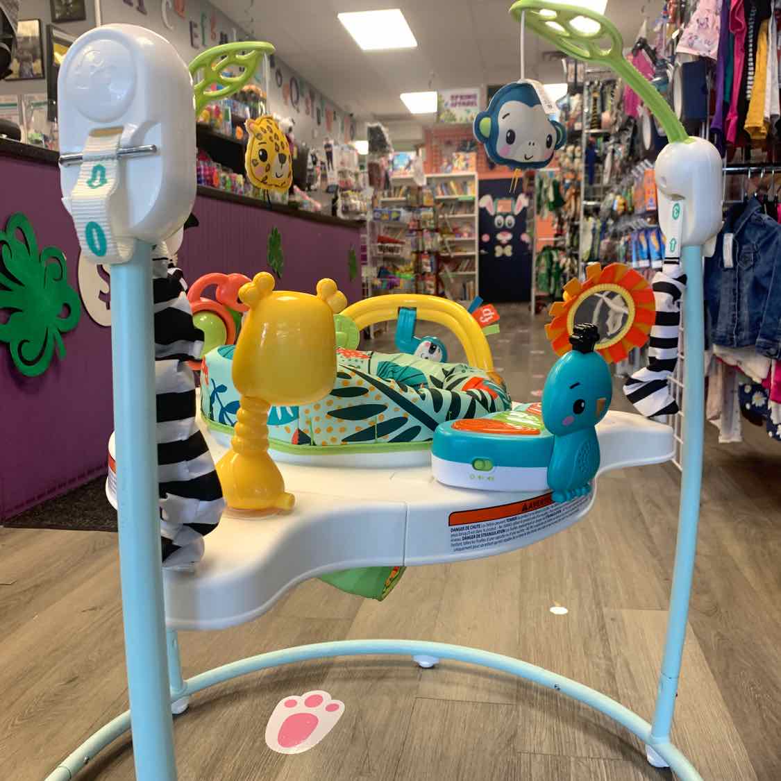 Fisher Price White/Teal Jumperoo - OodlesCB
