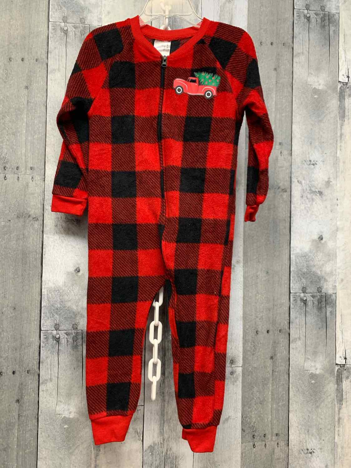 Size 2T Red/Black Holiday Brands Footy PJs