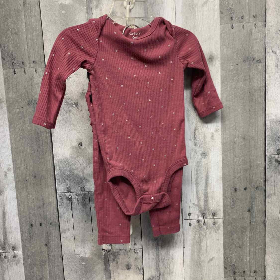 Size 6 Months Purple/Silver Carter's Shirt/Pants