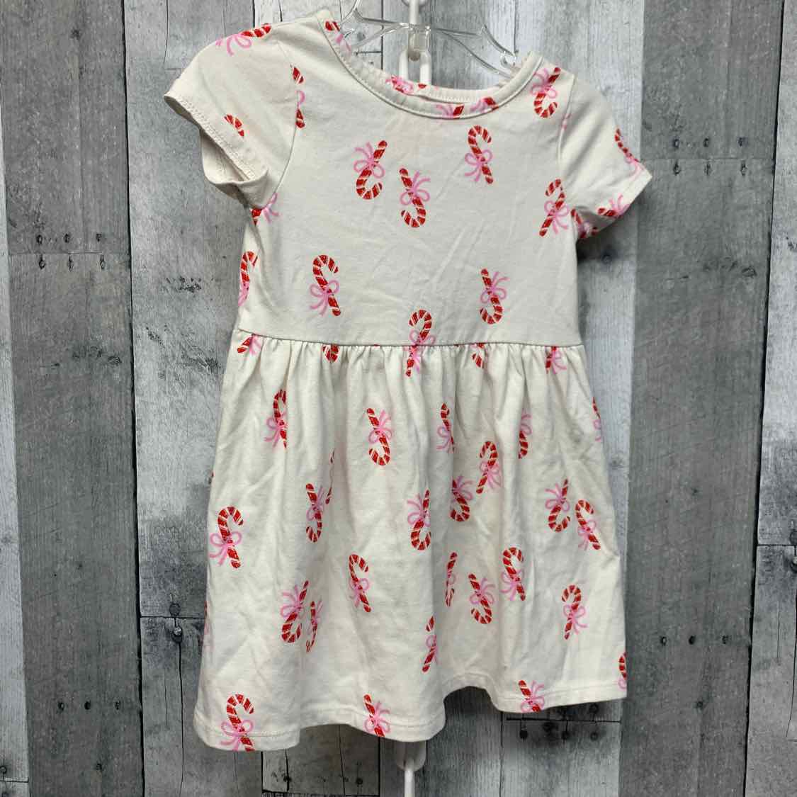 Size 2T White Graphic Cat & Jack Dress - Knit