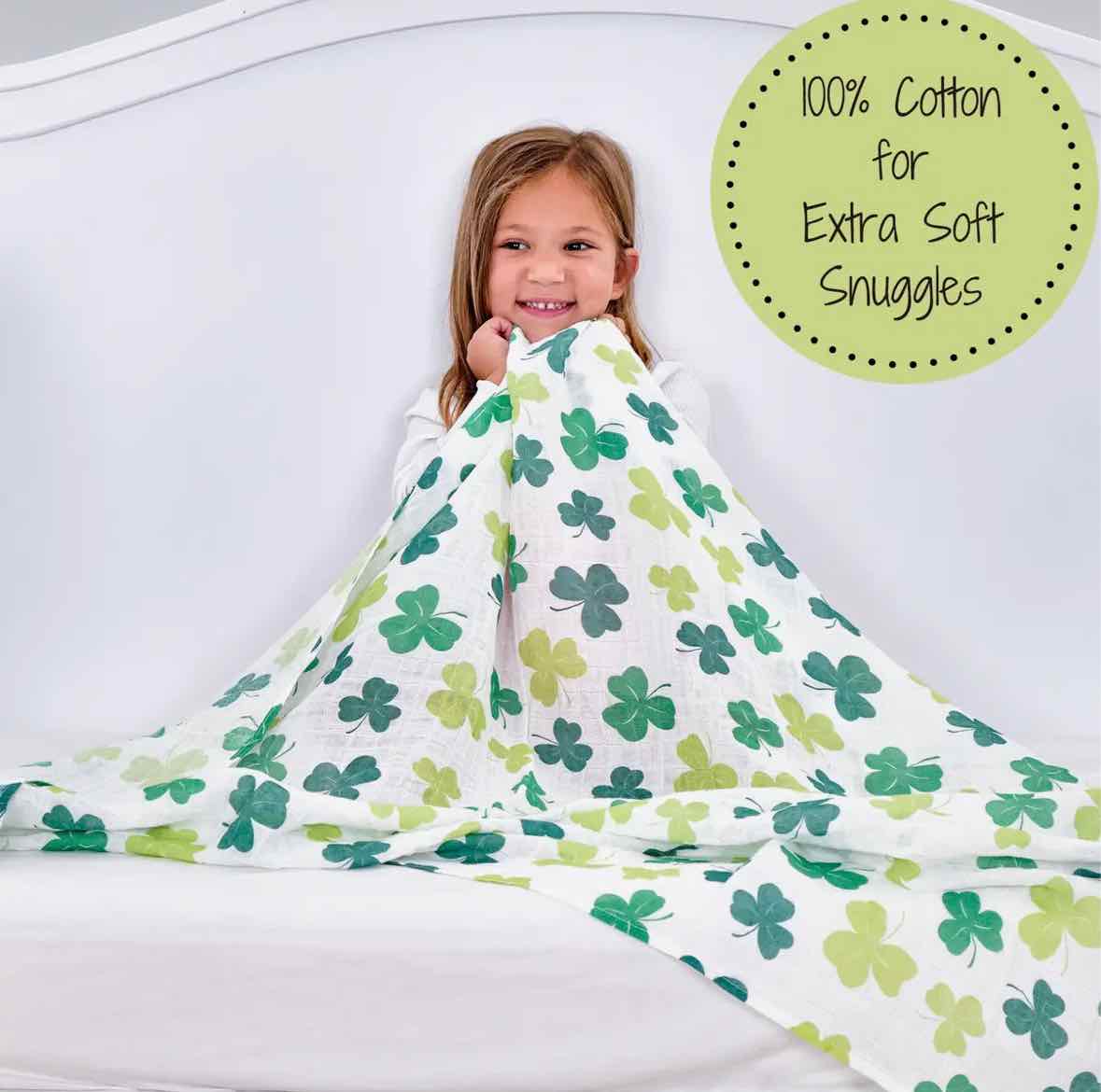 LollyBanks Lucky Shamrock Receiving Blanket