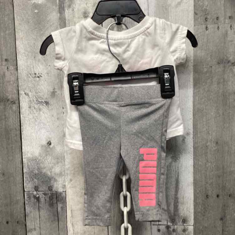 Size 0-3 Months Pink/Gray Puma Shirt/Leggings