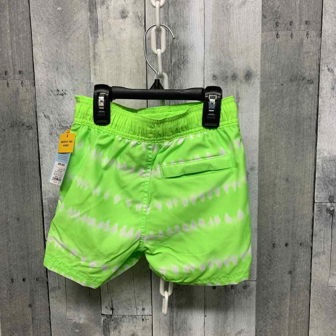 Size 4/5 Green Print Cat & Jack Swim Trunks