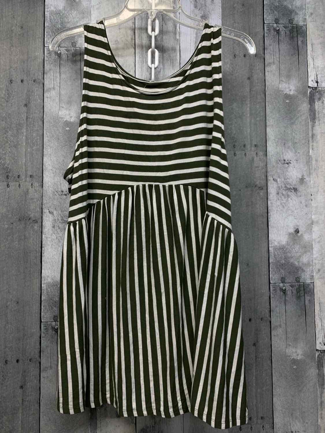 Size L Green/White Isabel Maternity Tank Top