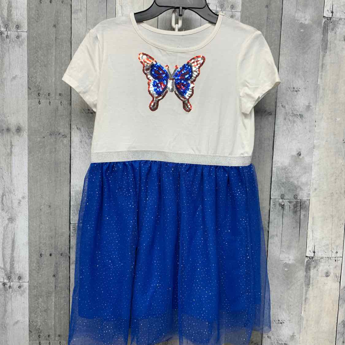 Size 8/10 White/Blue B Brand Dress