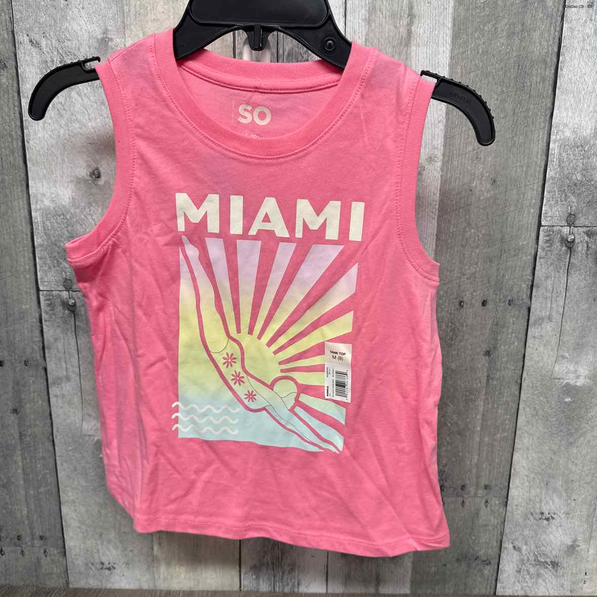 Size 8 Pink Graphic SO Tank Top