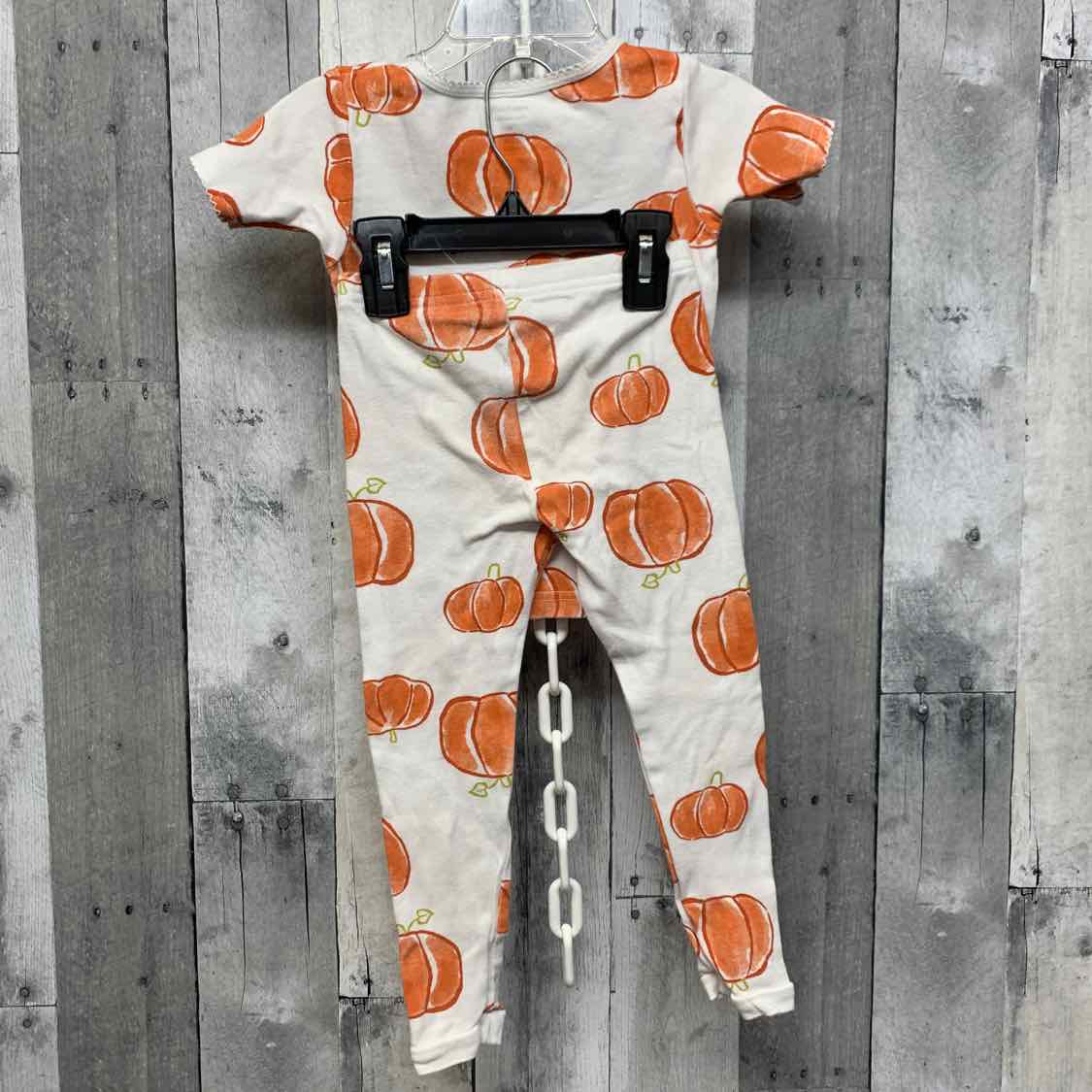 Size 3T White/Orange Carter's 2pc PJs