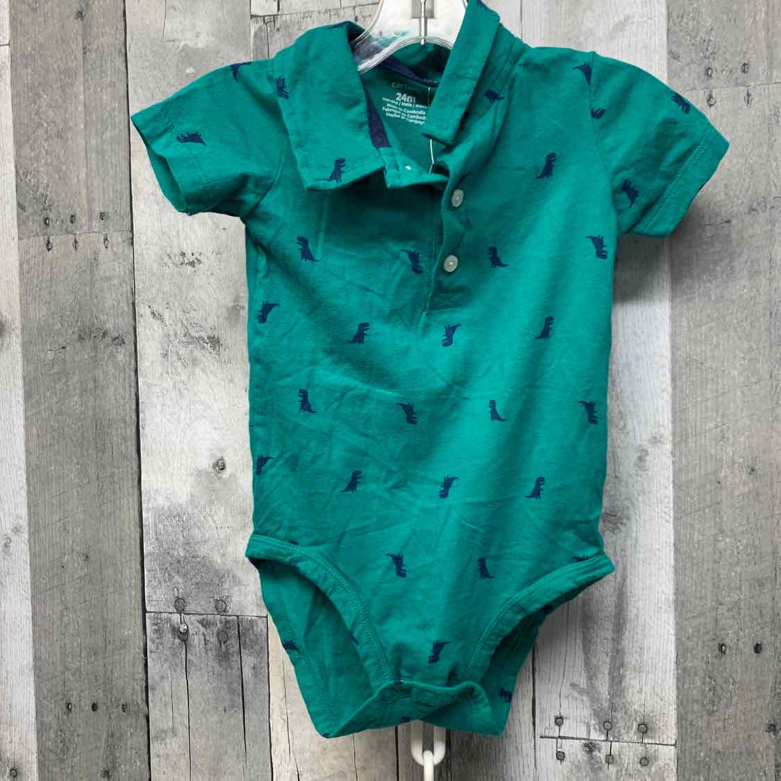 Size 24 Months Green/Navy Carter's Bodysuit