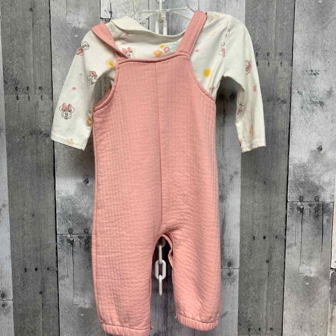 Size 12 Months White/Pink Disney Shirt/Pants