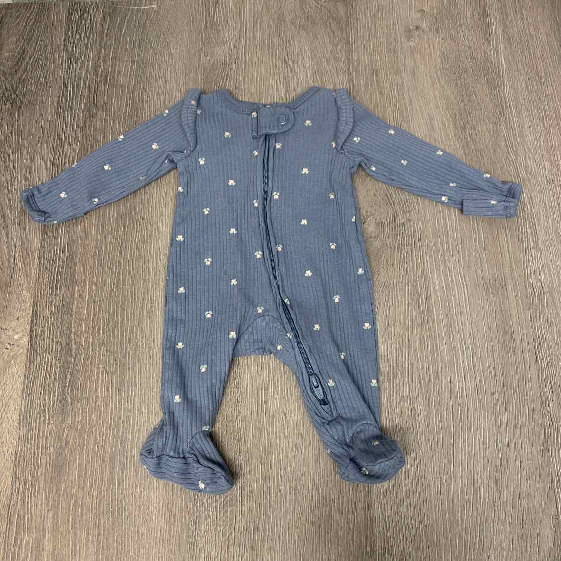 Size Preemie Blue Print Carter's Footy PJs
