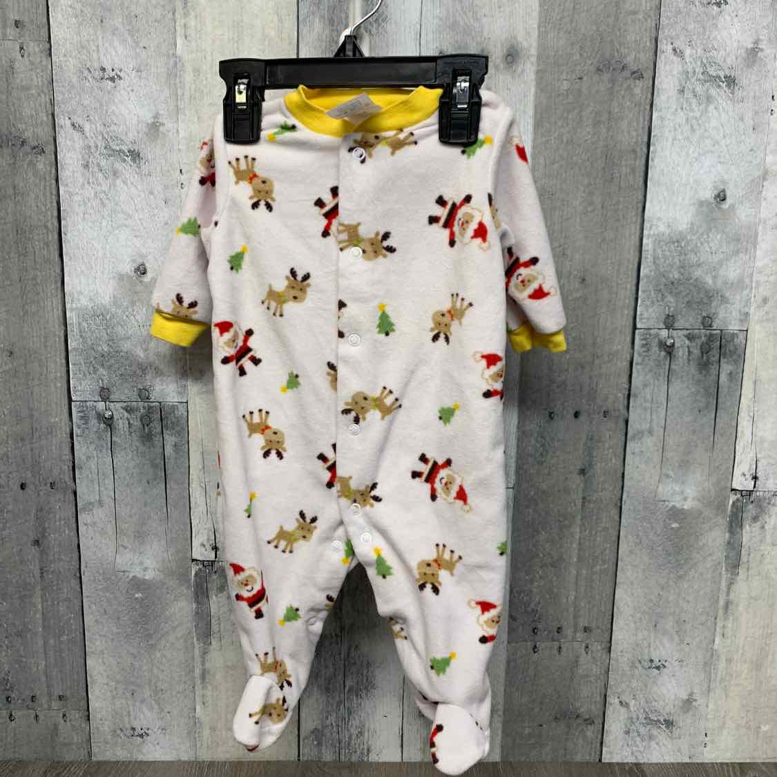 Size 3 Months White/Brown Mid Brand Footy PJs