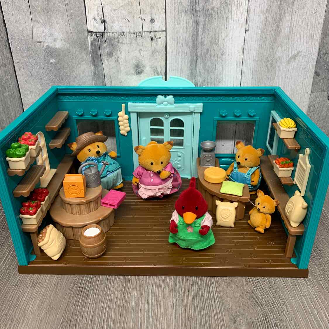 lil woodzeez Teal/Brown Misc Playset