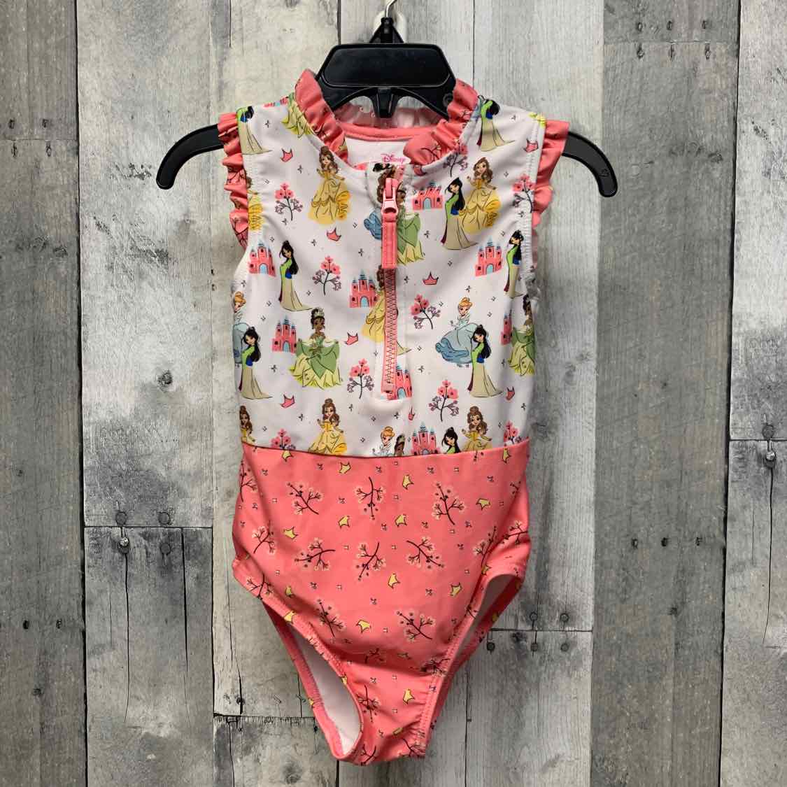 Size 3T White/Pink Disney Swim Suit - 1pc