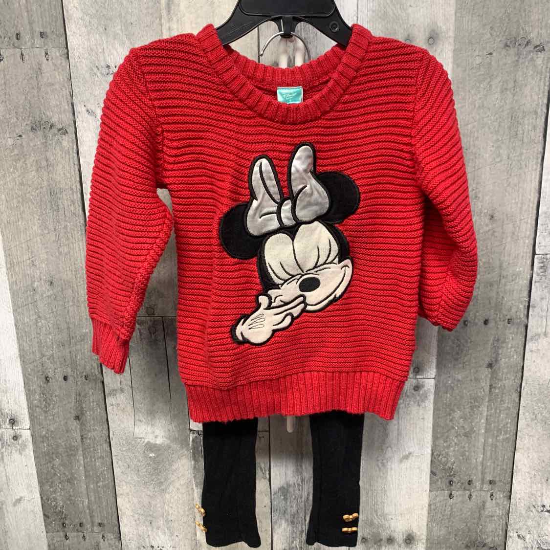 Size 24 Months Red/Black Disney Shirt/Pants