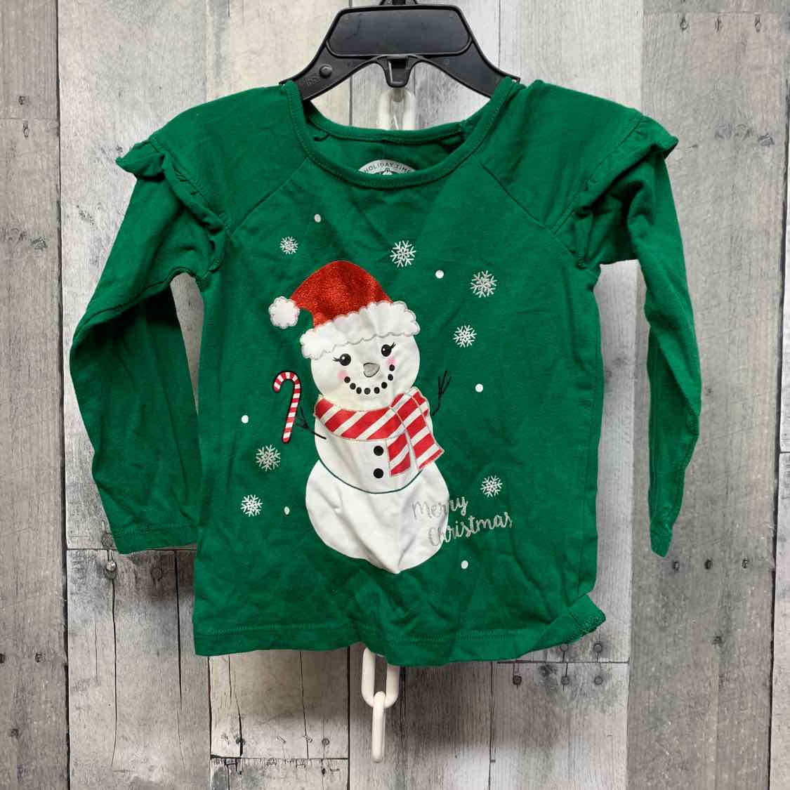 Size 2T Green Holiday Brands Long Sleeve Shirt