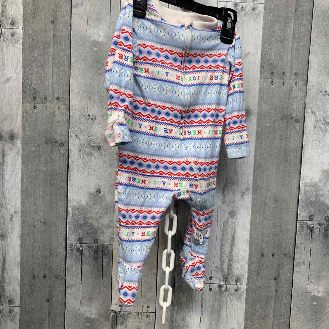 Size 6-9 Months Blue/White Old Navy Footy PJs