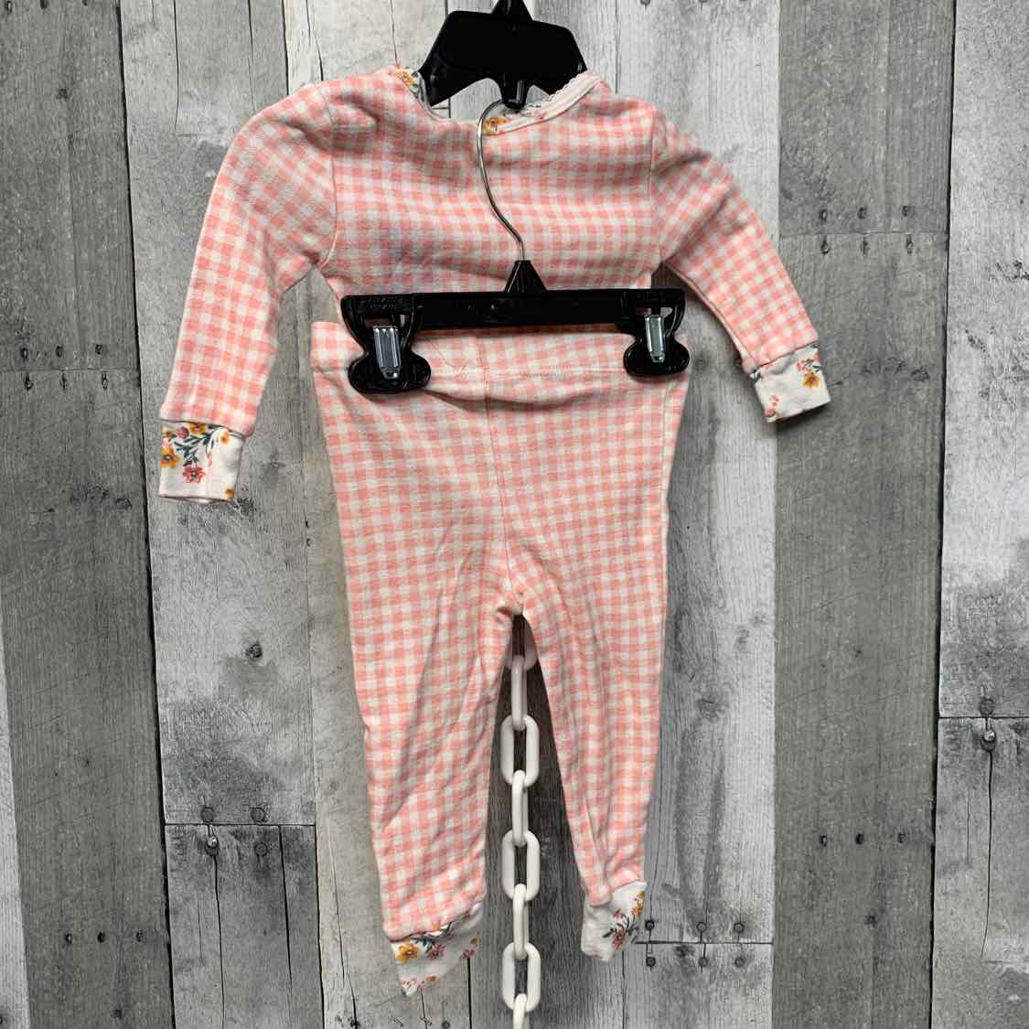 Size 12 Months Pink/White Nicole Miller 2pc PJs