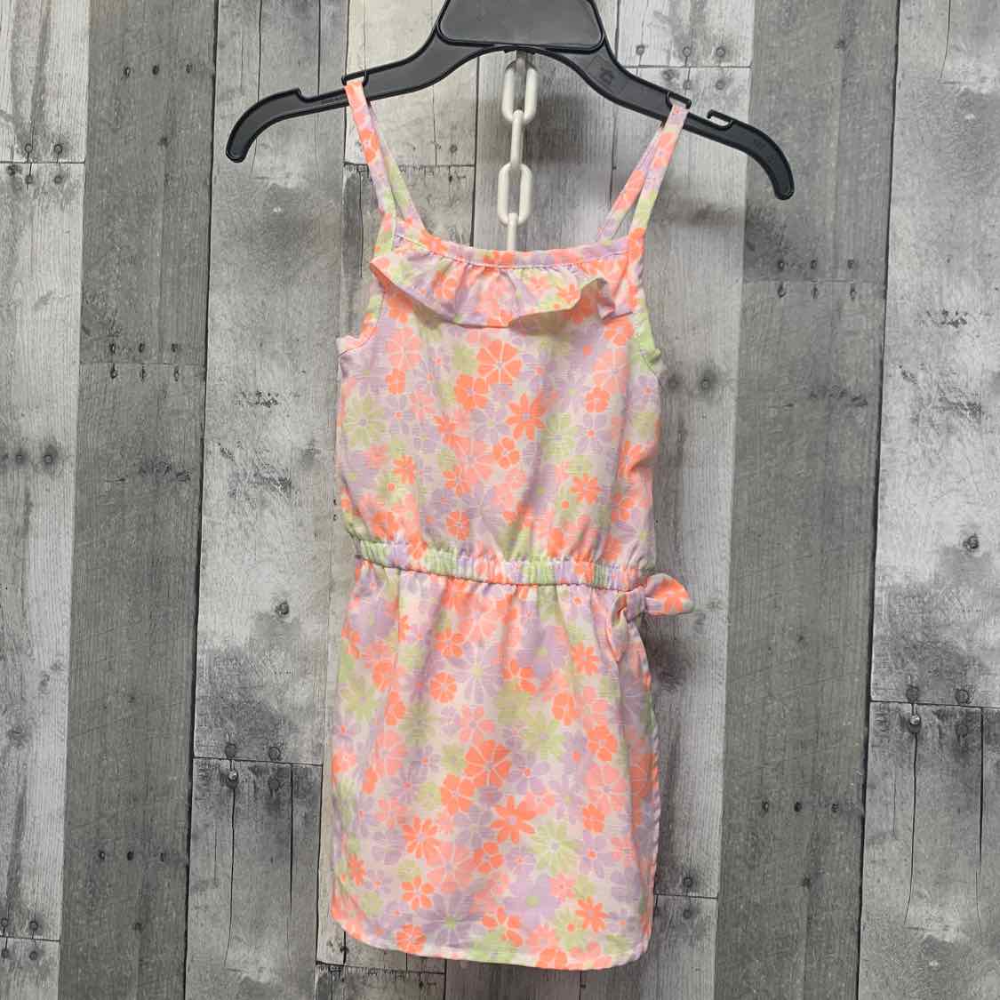 Size 4T White/Coral Little Lass Romper