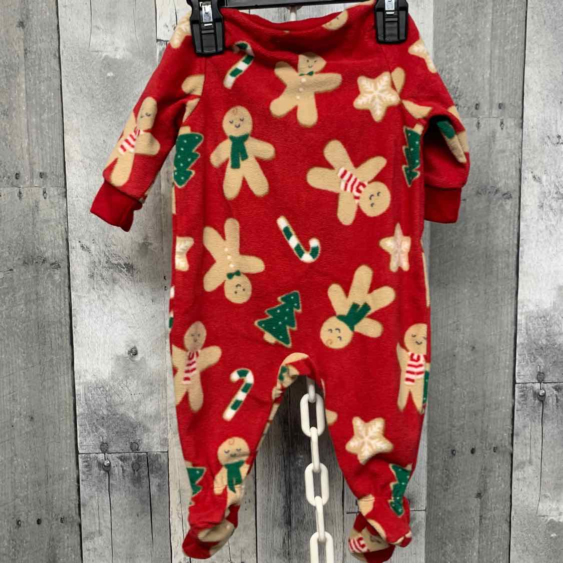 Size 0-3 Months Red Print Child of Mine Footy PJs