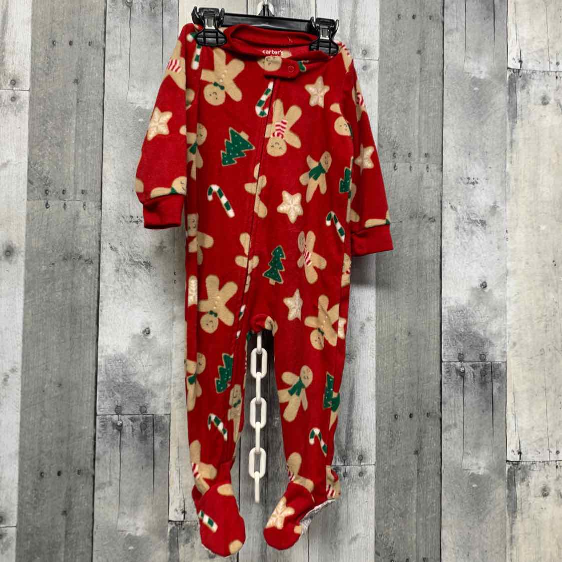 Size 12 Months Red Print Child of Mine Footy PJs