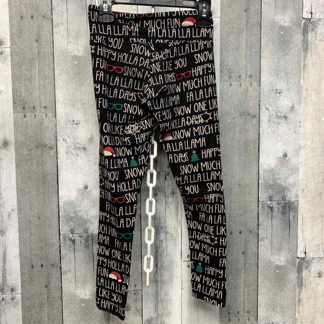 Size 8 Black Print Justice Leggings