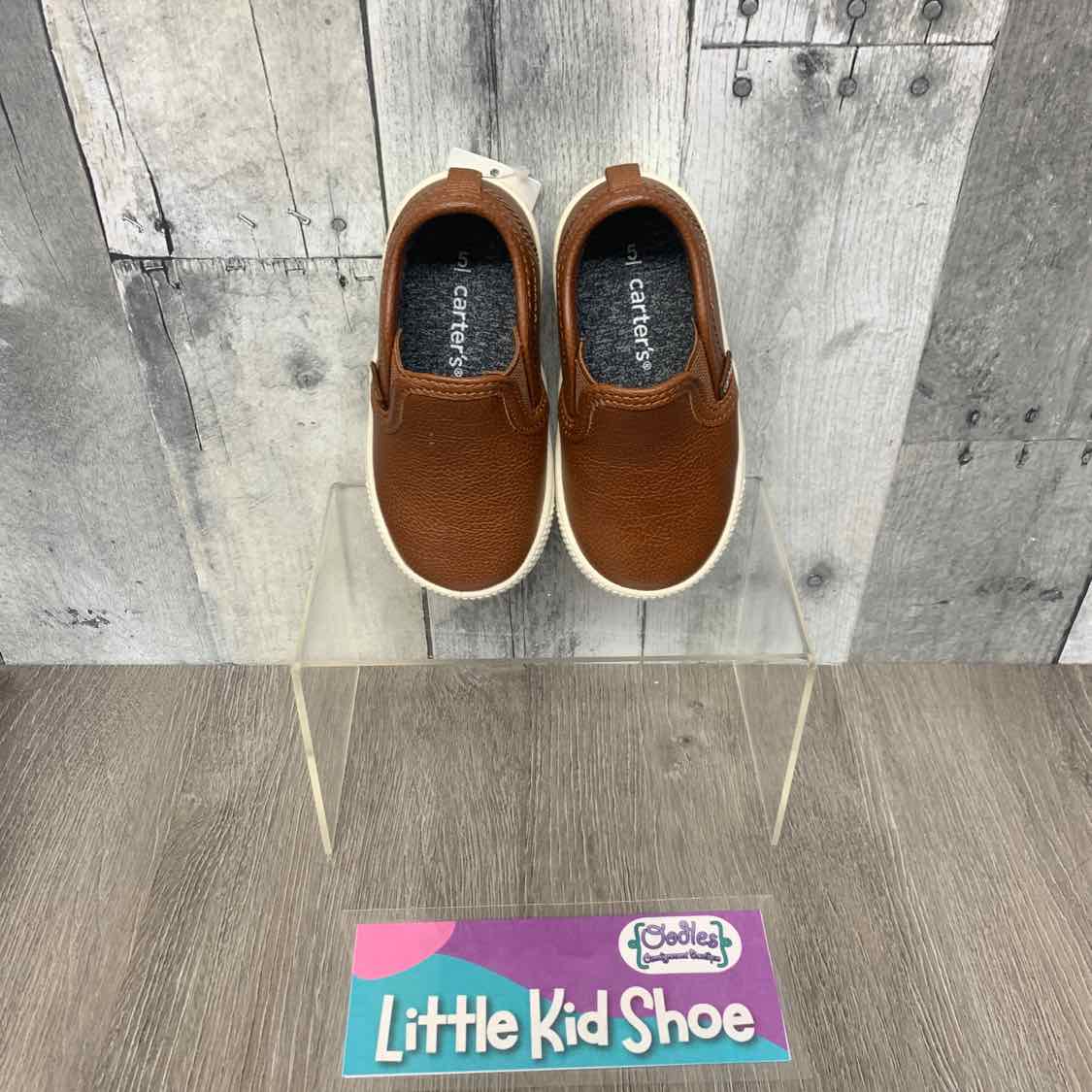 Size 5 Brown/White Carter's Sneakers