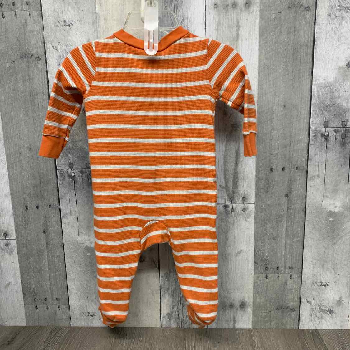 Size 6 Months Orange Striped Just One You Footy PJs