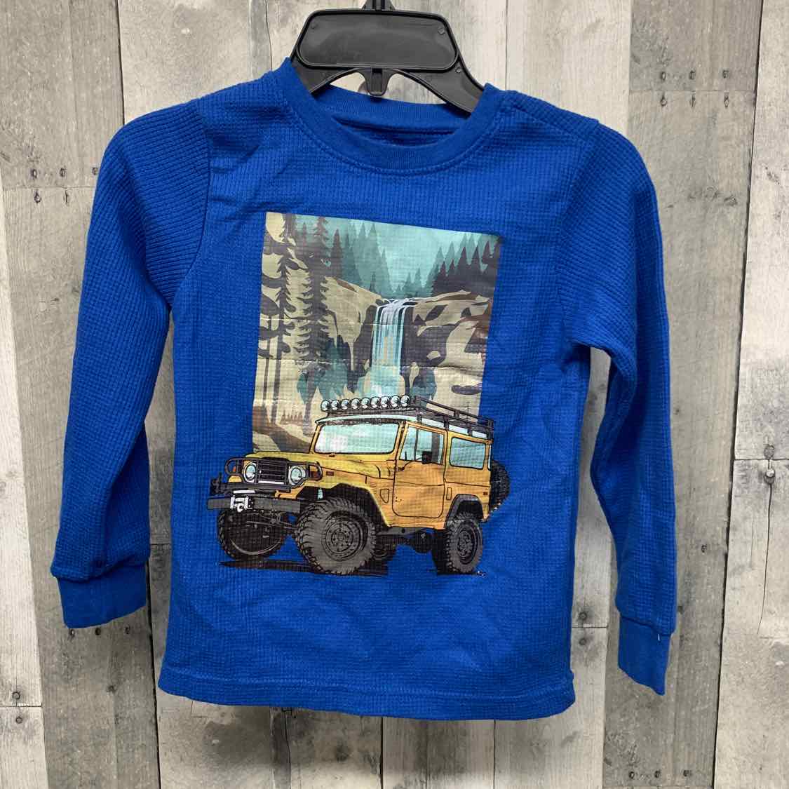 Size 6 Blue Graphic Copper Key Long Sleeve Shirt