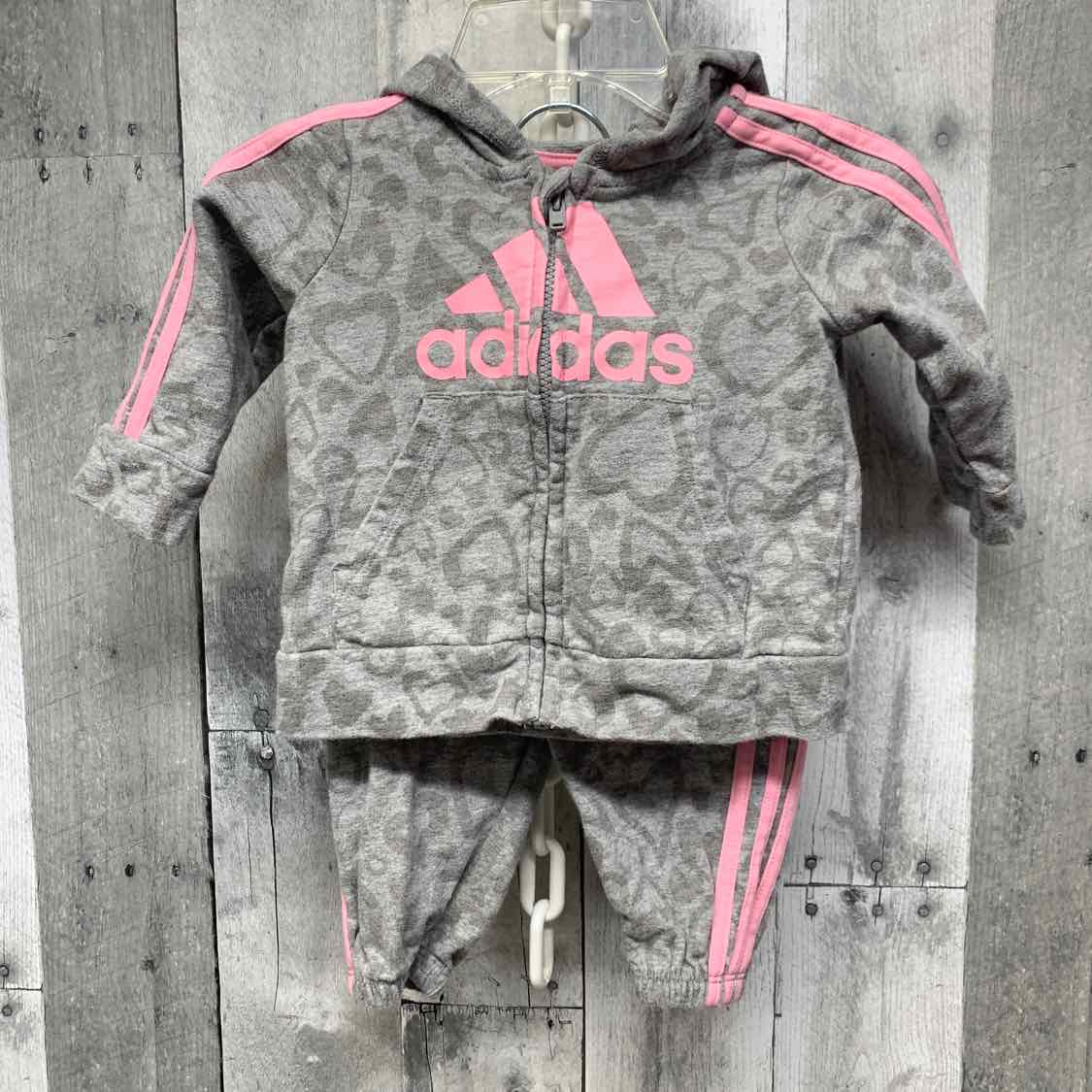 Size 0-3 Months Gray/Pink Sport Brand Jacket/Pants