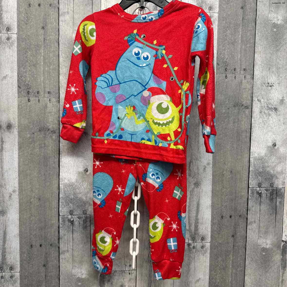 Size 3T Red/Green Disney 2pc PJs