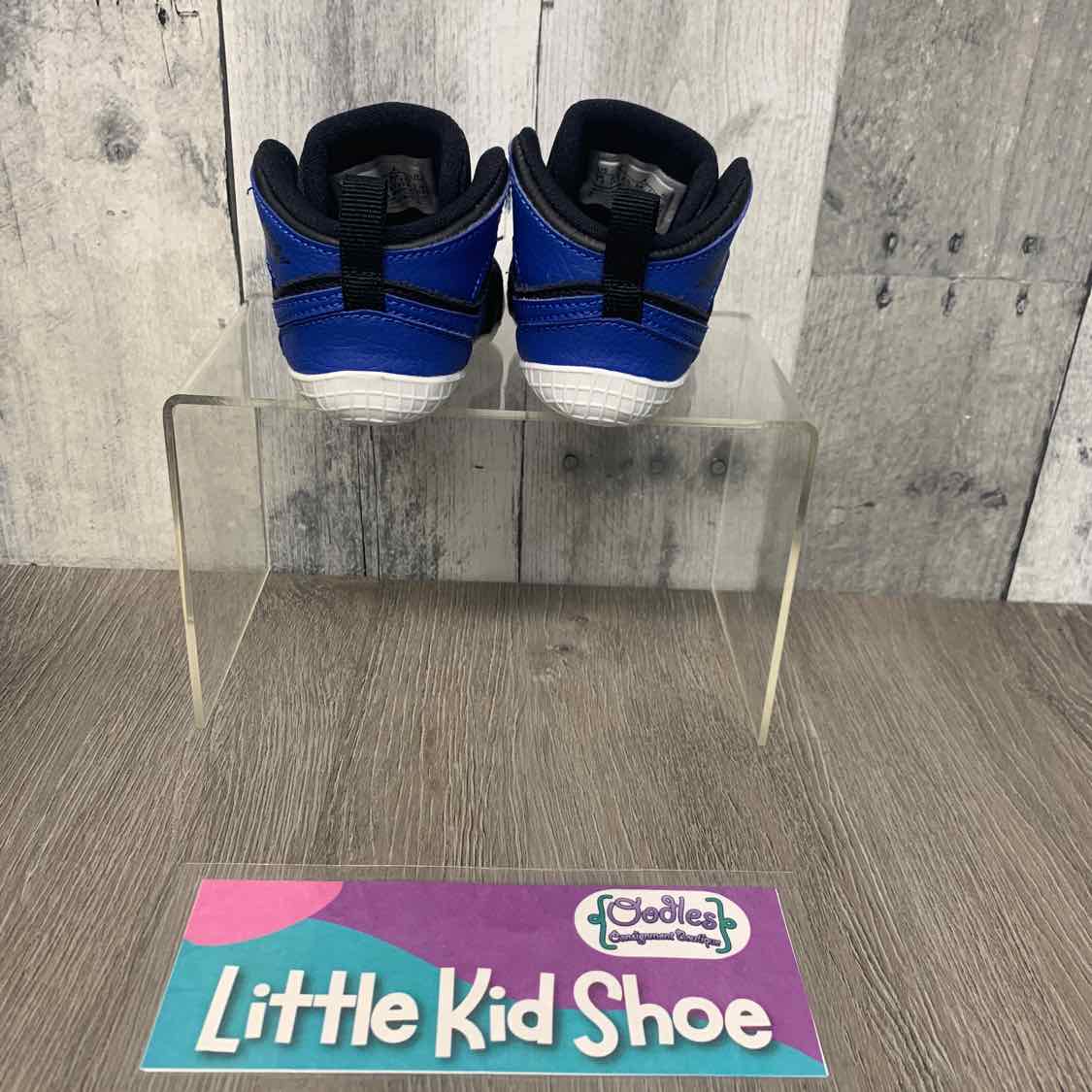 Size 3 Blue/Black Sport Brand Soft Sole Shoes