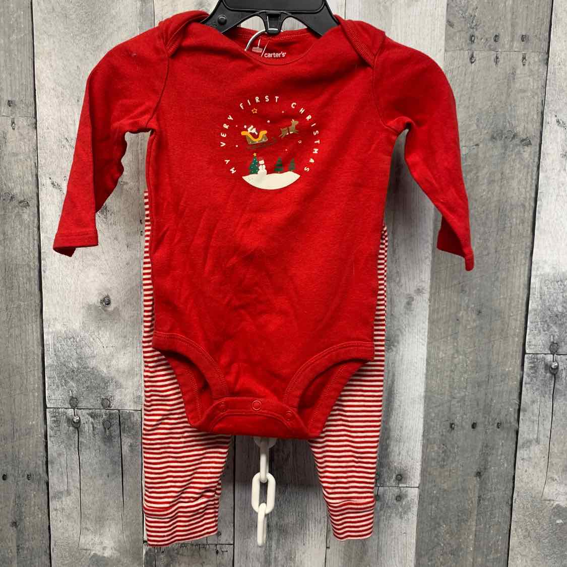 Size 6 Months Red/White Carter's Shirt/Pants