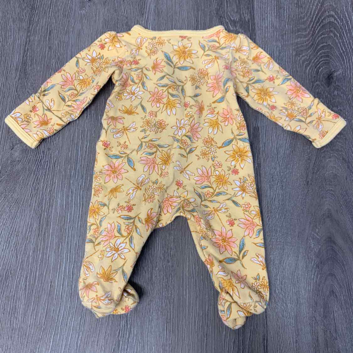 Size Preemie Yellow Floral Print Carter's Footy PJs
