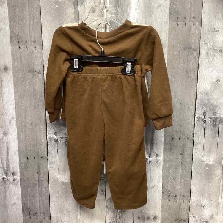 Size 2T Brown Graphic Disney 2pc PJs