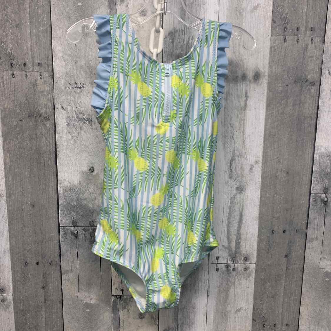 Size 6 White/Blue B Brand Swim Suit - 1pc