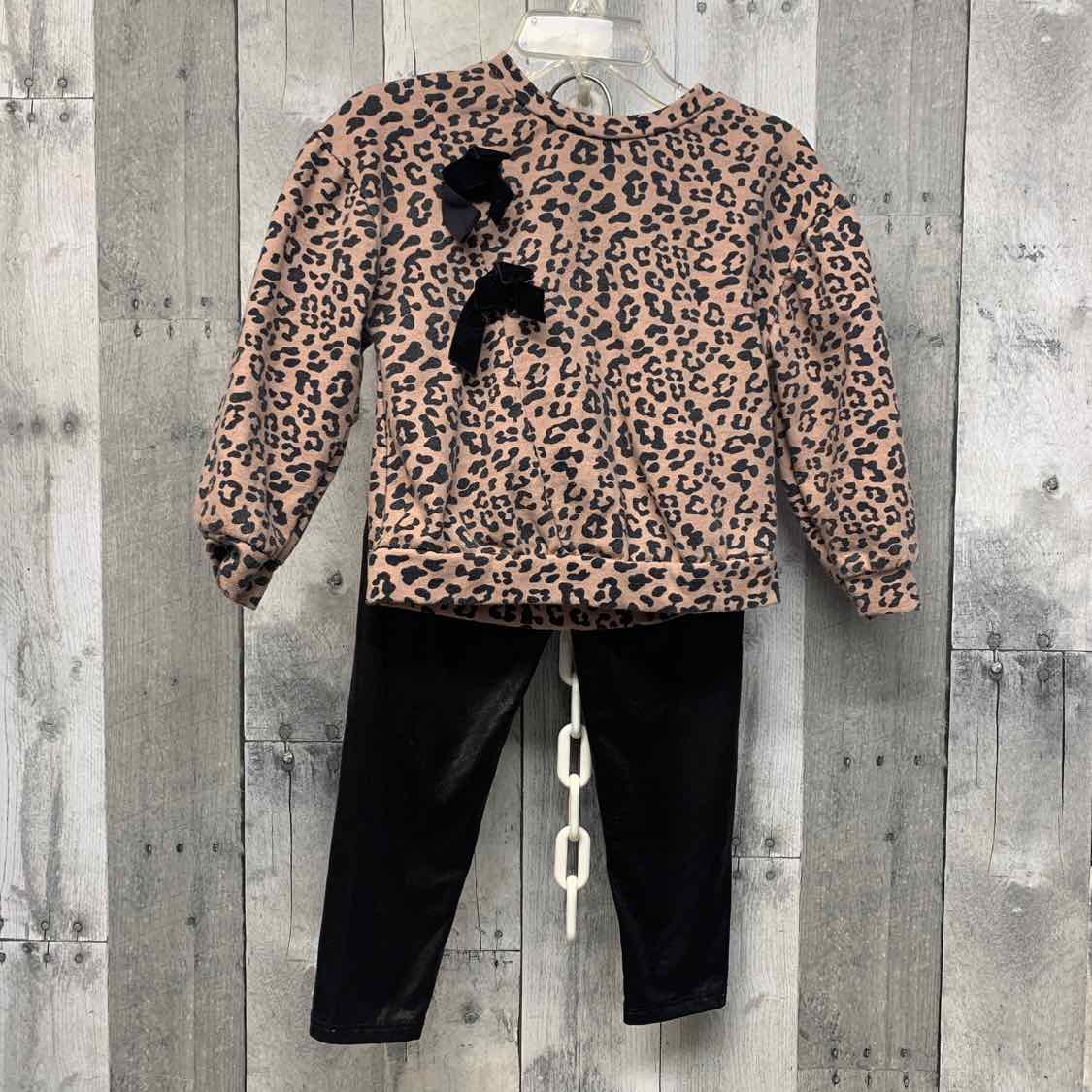 Size 2T Brown/Black Nicole Miller Shirt/Leggings