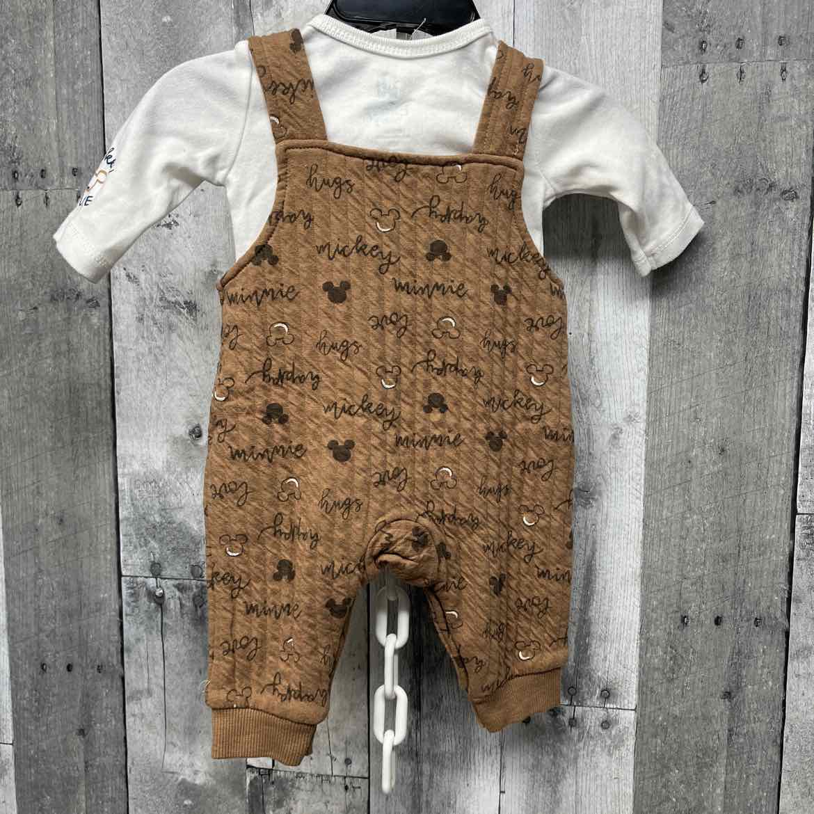 Size Newborn White/Brown Disney Shirt/Pants