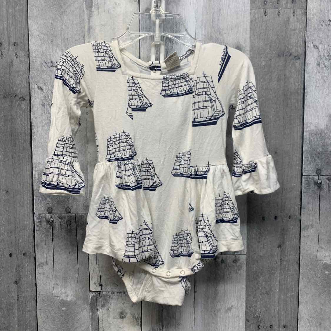 Size 12-18 Months White Print Kate Quinn Romper