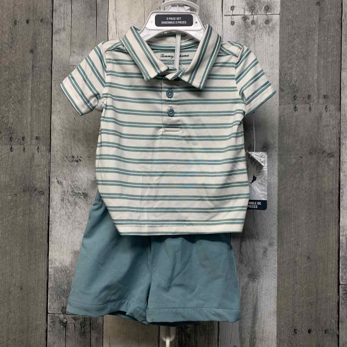 Size 0-3 Months White/Green Tommy Bahama Shirt/Shorts