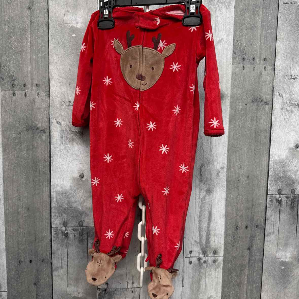 Size 6 Months Red Print Just One You Footy PJs