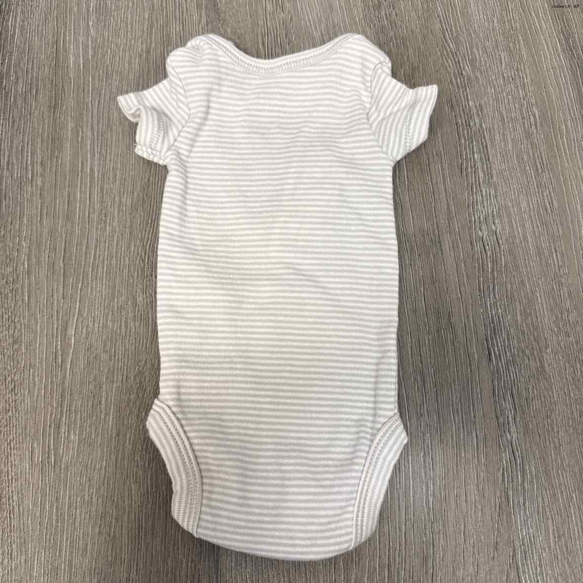 Size Preemie Gray/White Carter's Bodysuit