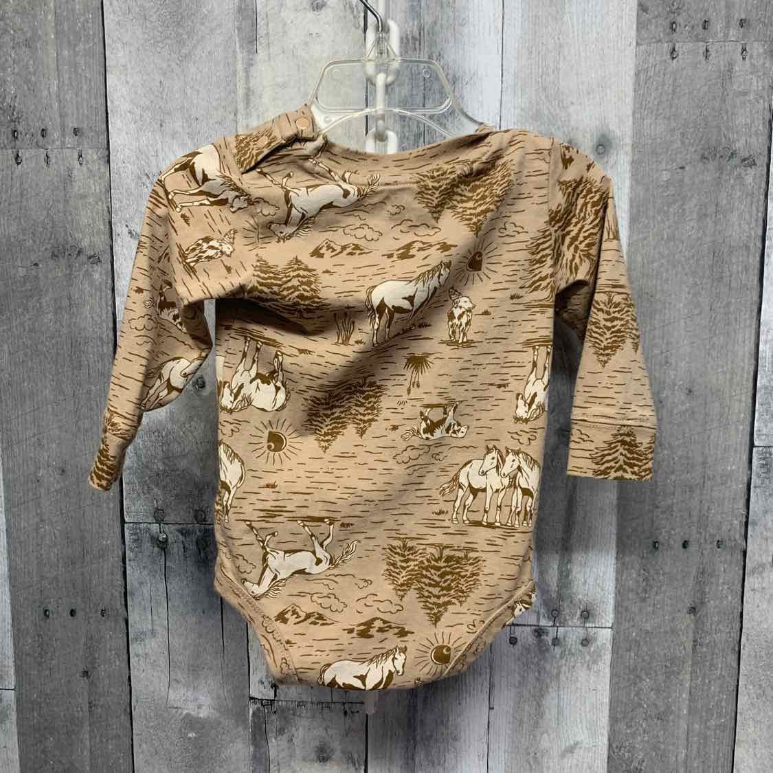 Size 12 Months Tan Print Carhartt Bodysuit