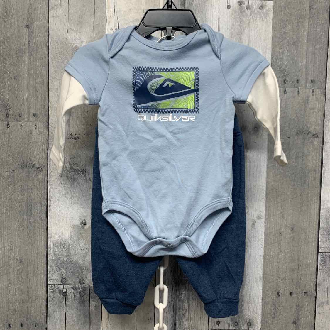 Size 3-6 Months Blue/White Quiksilver Shirt/Pants