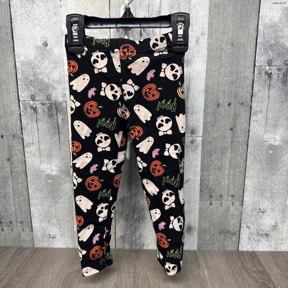 Size 2T Black Print Holiday Brands Leggings