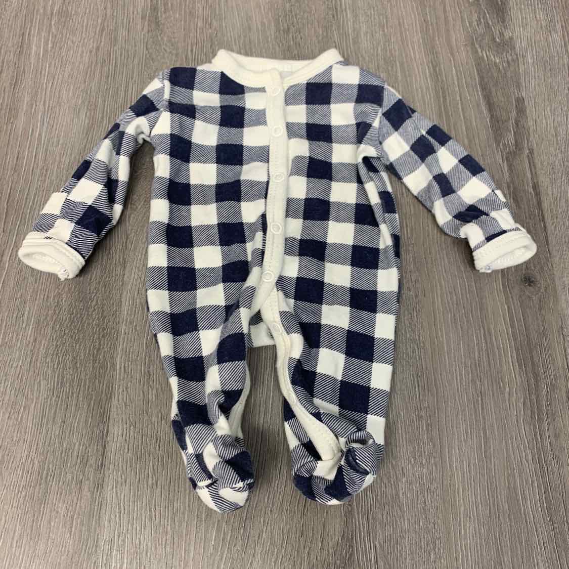 Size Preemie Blue/White B Brand Footy PJs - OodlesCB