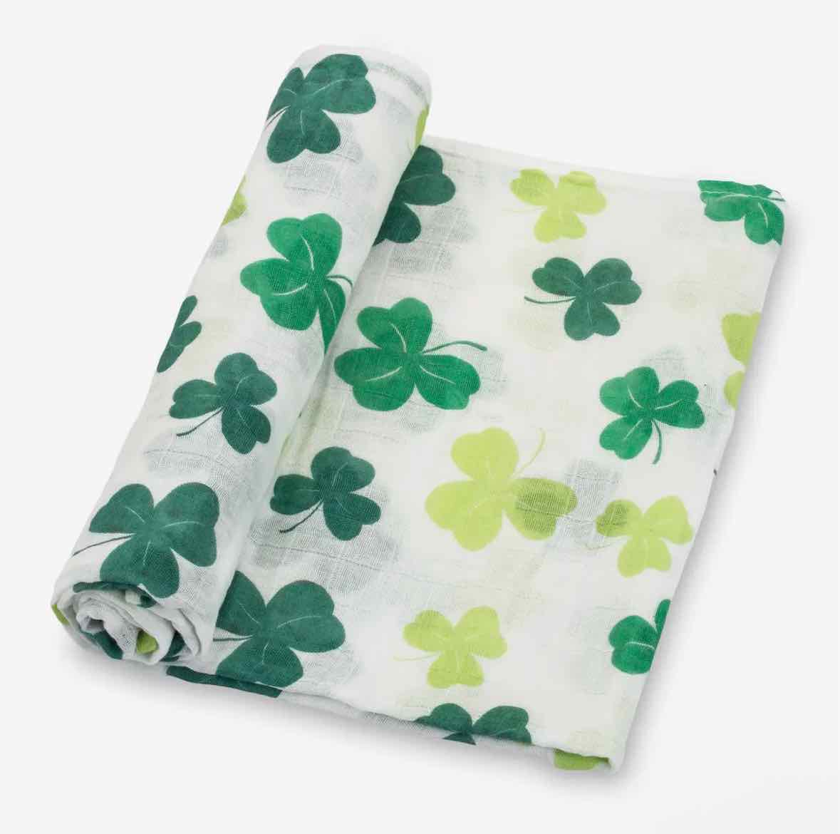LollyBanks Lucky Shamrock Receiving Blanket