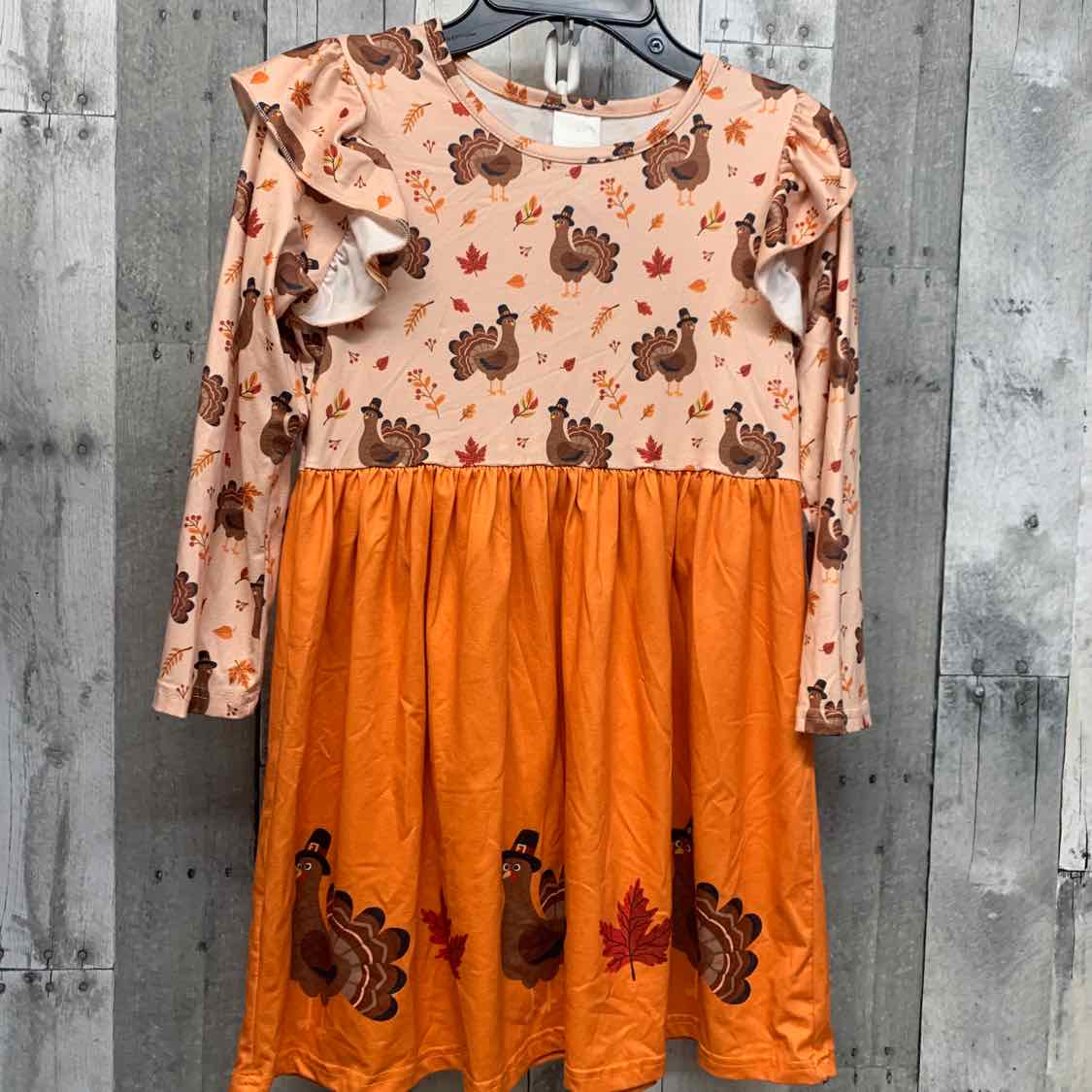 Size 7/8 Orange Boutique Brand LS Dress