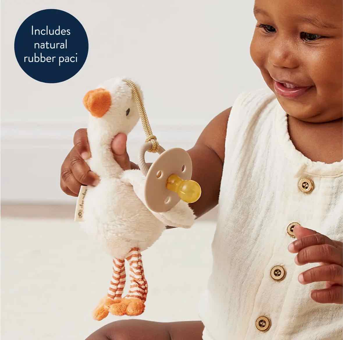 Itzy Ritzy Bitzy Pal Natural Rubber Pacifier & Stuffed Animal - More Options - OodlesCB