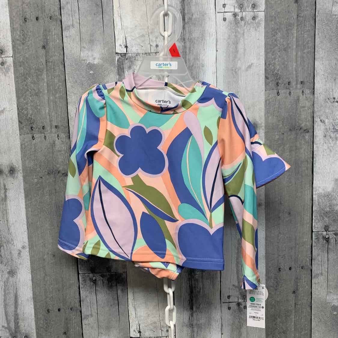 Size 2T Purple/Green Child of Mine Swim Suit - 2pc+