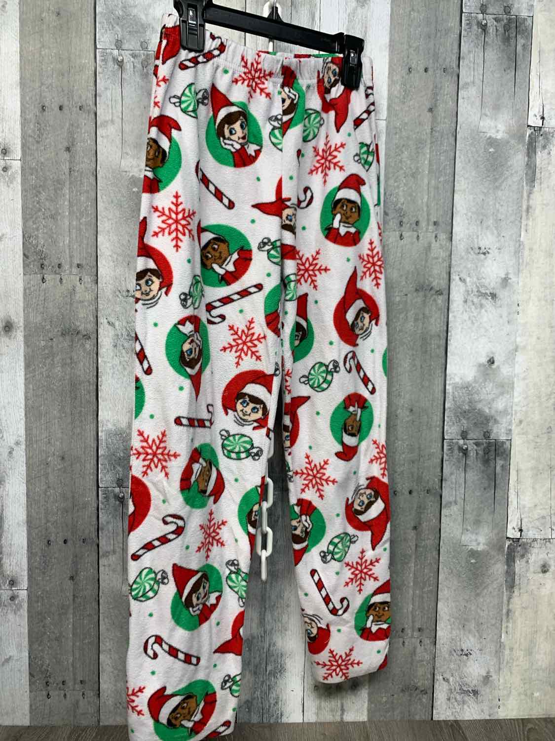 Size 10/12 White Print Mid Brand PJ Bottoms